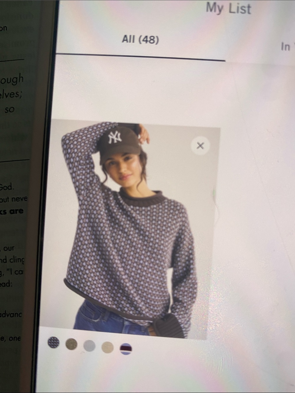 Abercrombie & Fitch Purple Patterned Crewneck Sweater